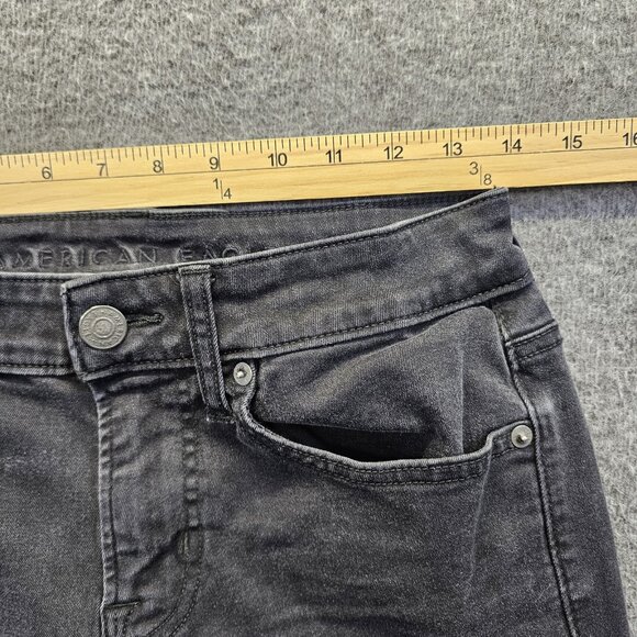 American Eagle Skinny Jeans Mens Size 28x32 Black Next Level Flex Stretch - Picture 8 of 11